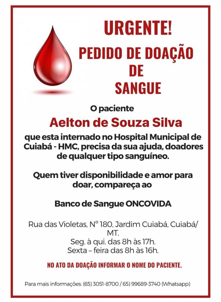 Doação de sangue - Aelton de Souza